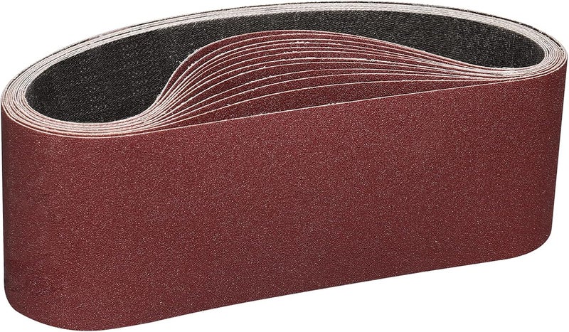 POTUINOM 3 x 21 Inch Sanding Belt 150 Grits - 12 Pack Belt Sander Belts Aluminum Oxide Sanding Belts Best for Sanding Wood,Metal and Paint - Image 1